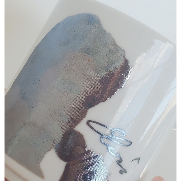 Elvis Presley Coffee Mug Tea Cup Holographic Silhouette Silver White 3.25" - Picture 4 of 10